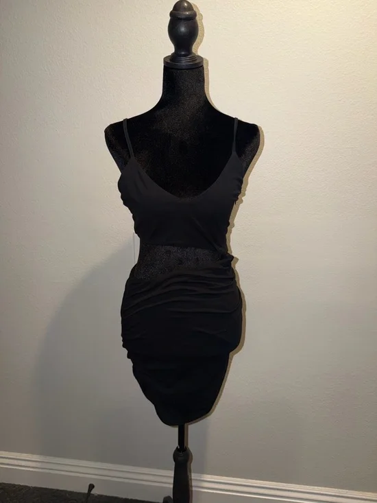 Superdown Revolve Black Cutout Ruched Mini Dress - Picture 2 of 7